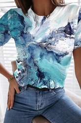 Camisetas básicas de cuello redondo con estampado urbano informal